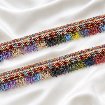 Handcrafted Beaded Fringe Lace Border for Festive & Designer Wear