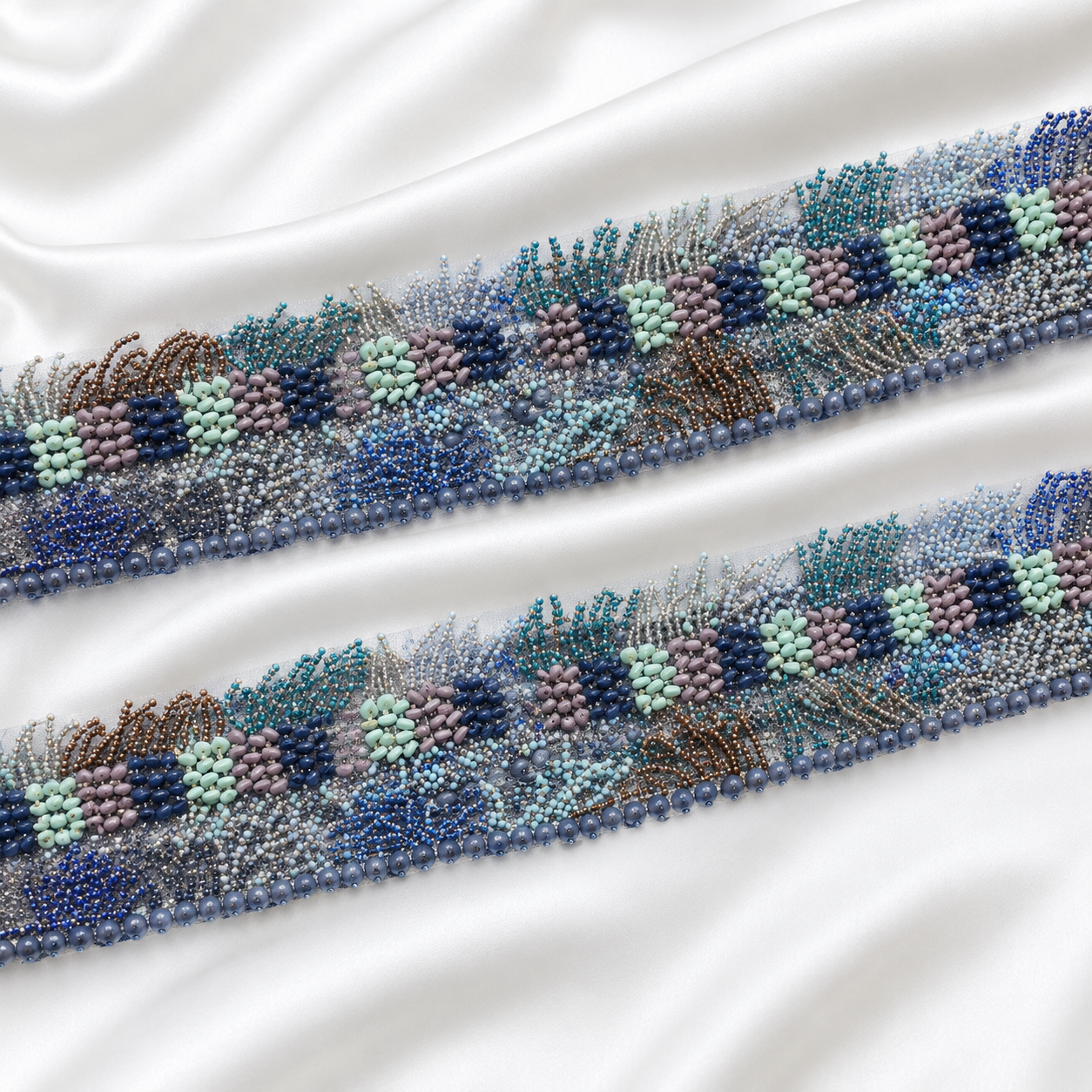 Handcrafted Beaded Fringe Lace Border for Festive & Designer Wear