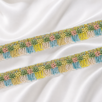 Handcrafted Beaded Fringe Lace Border for Festive & Designer Wear
