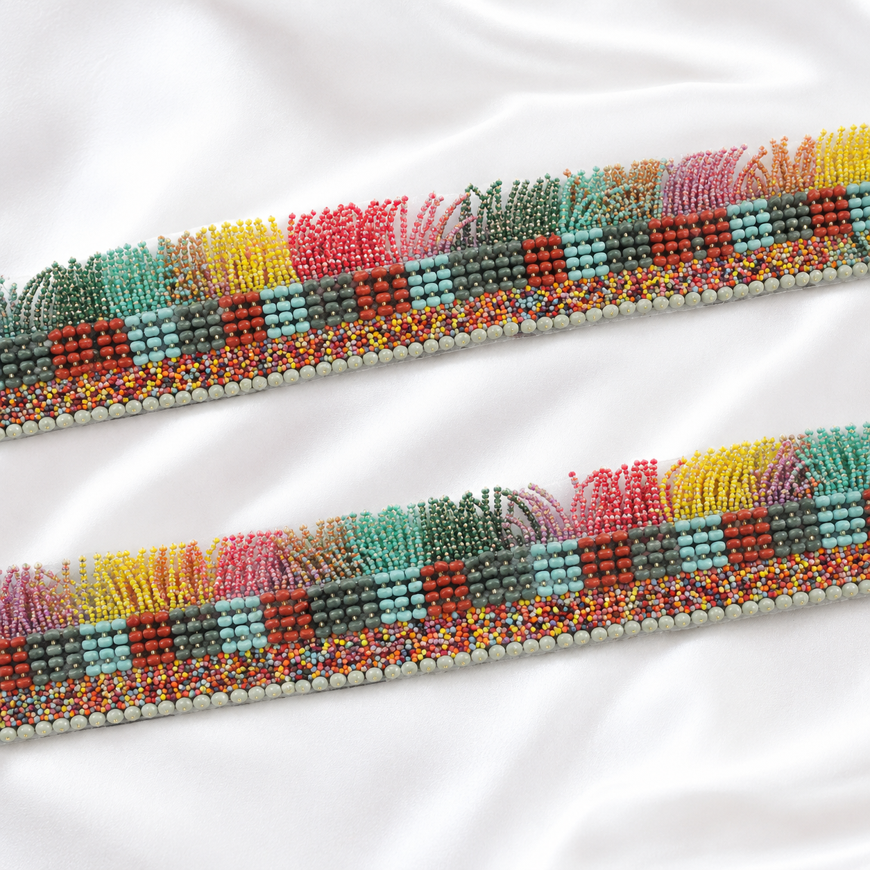 Handcrafted Beaded Fringe Lace Border for Festive & Designer Wear