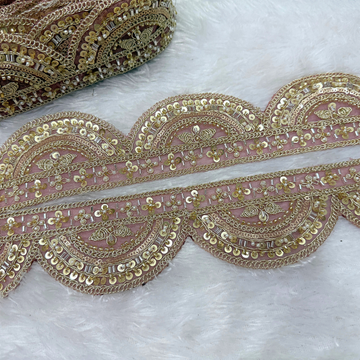 Zari Embroidered & Sequin Detailing Lace Border