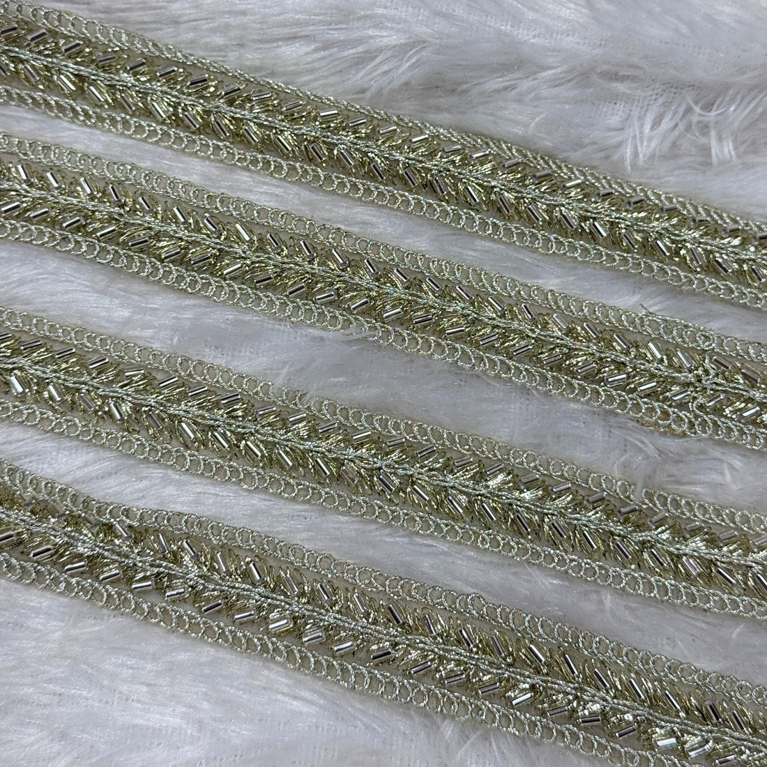 Cutdana Beaded Embroidered Lace Trim