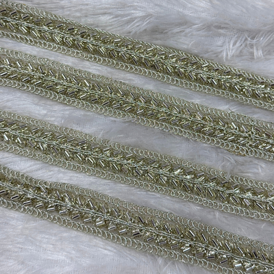 Cutdana Beaded Embroidered Lace Trim hover image