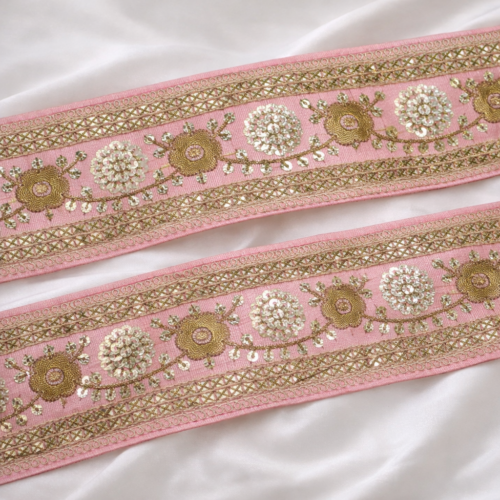 Floral Sequin Decorative Lace Trim