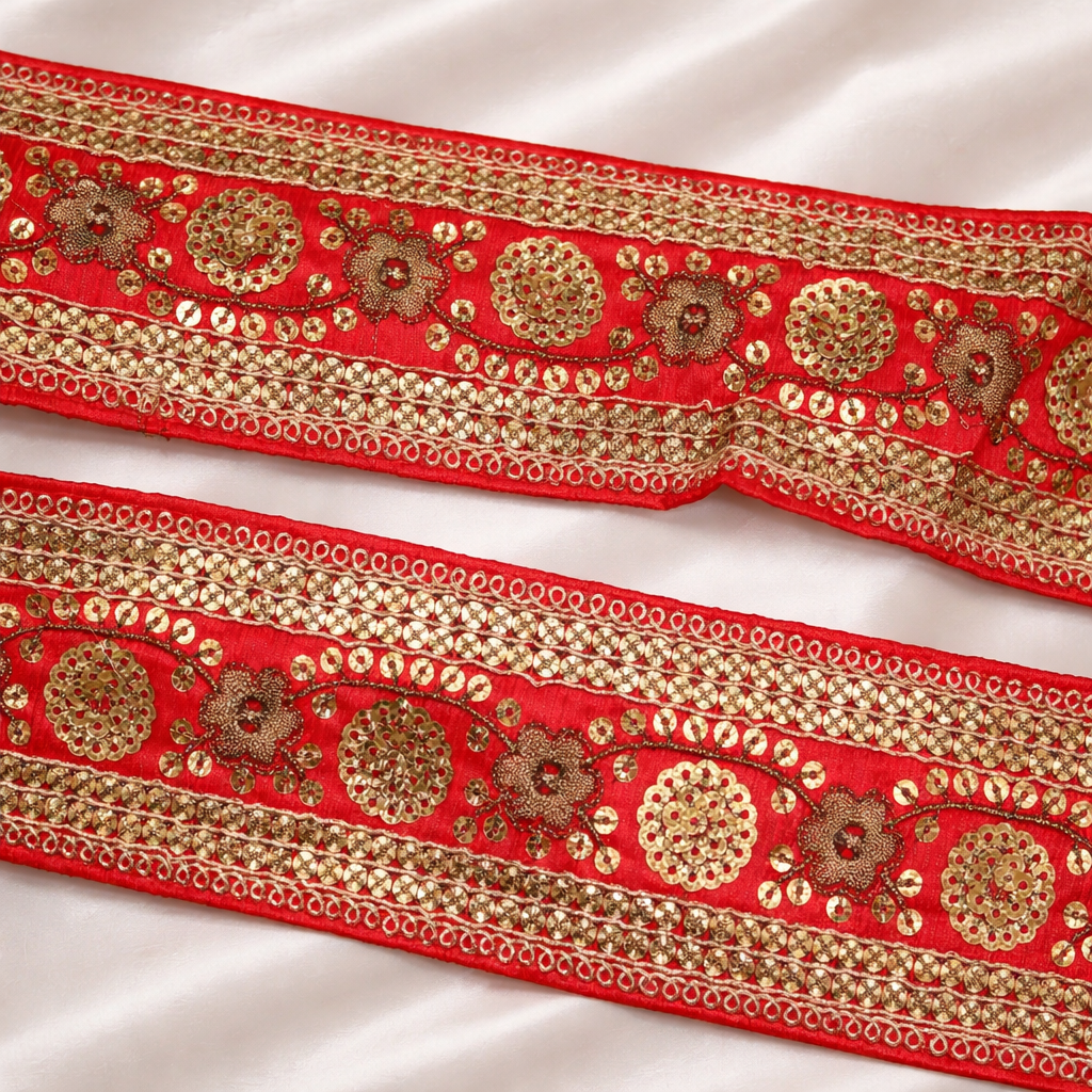Floral Sequin Decorative Lace Trim