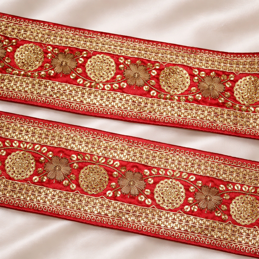 Floral Sequin Decorative Lace Trim