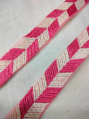 Blush Pink Embellished Threadwork Trim