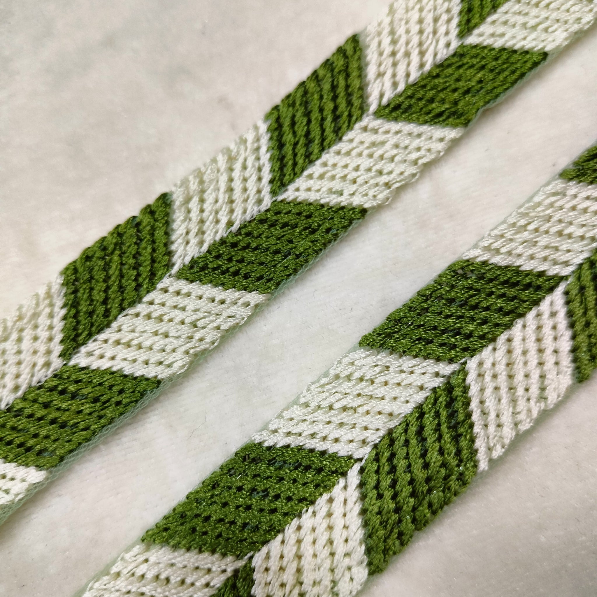 Dark Green Embellished Threadwork Trim