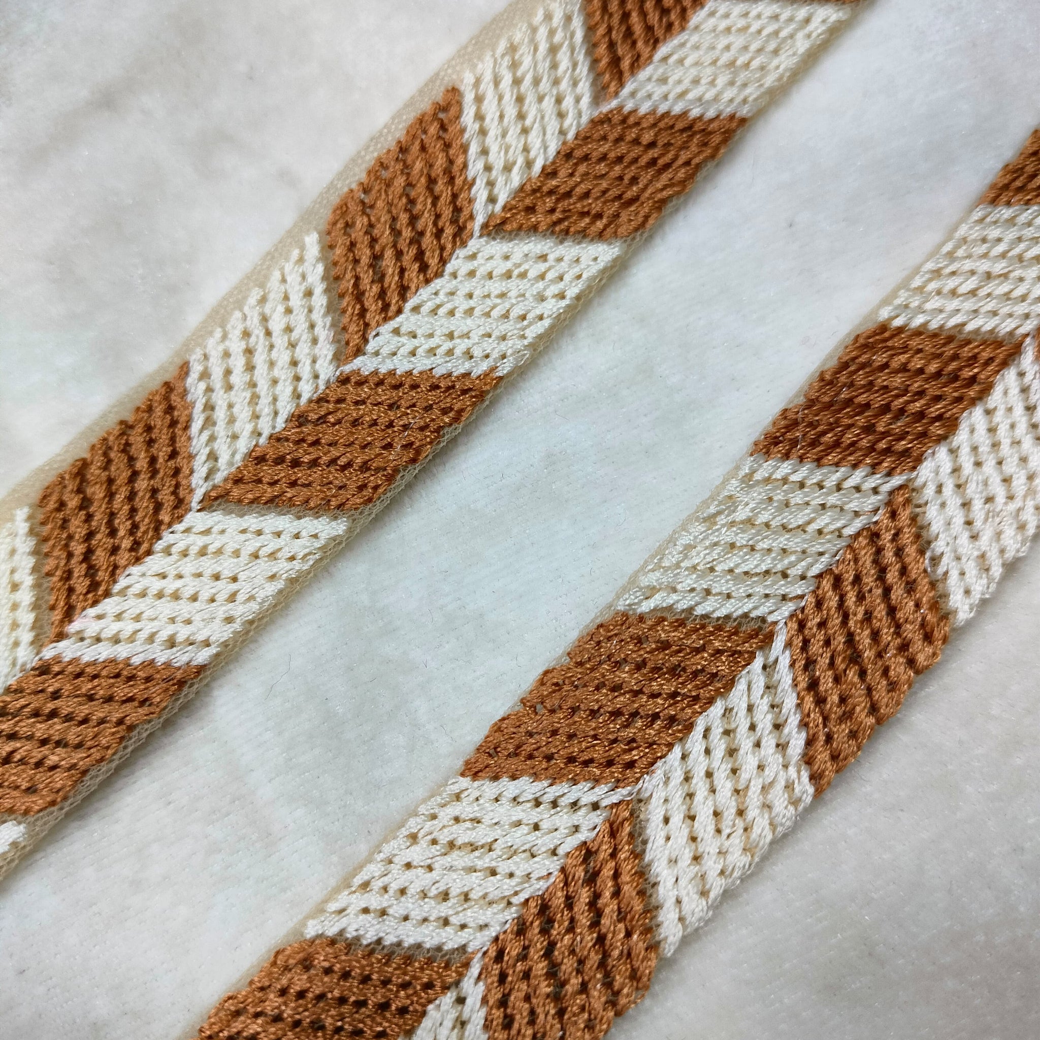 Brown Embellished Threadwork Trim