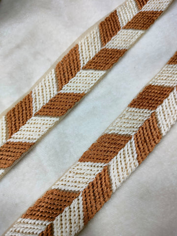 Brown Embellished Threadwork Trim