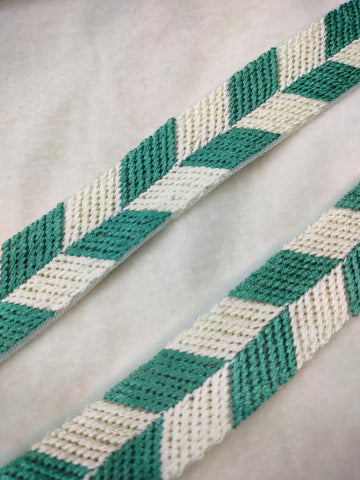 Rama Green Embellished Threadwork Trim