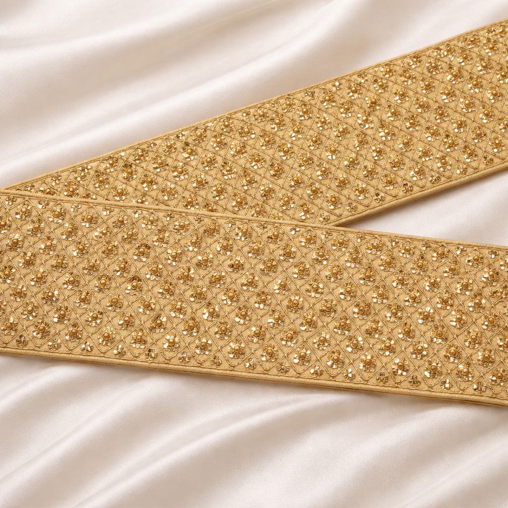 Embellished Stone Work Lace