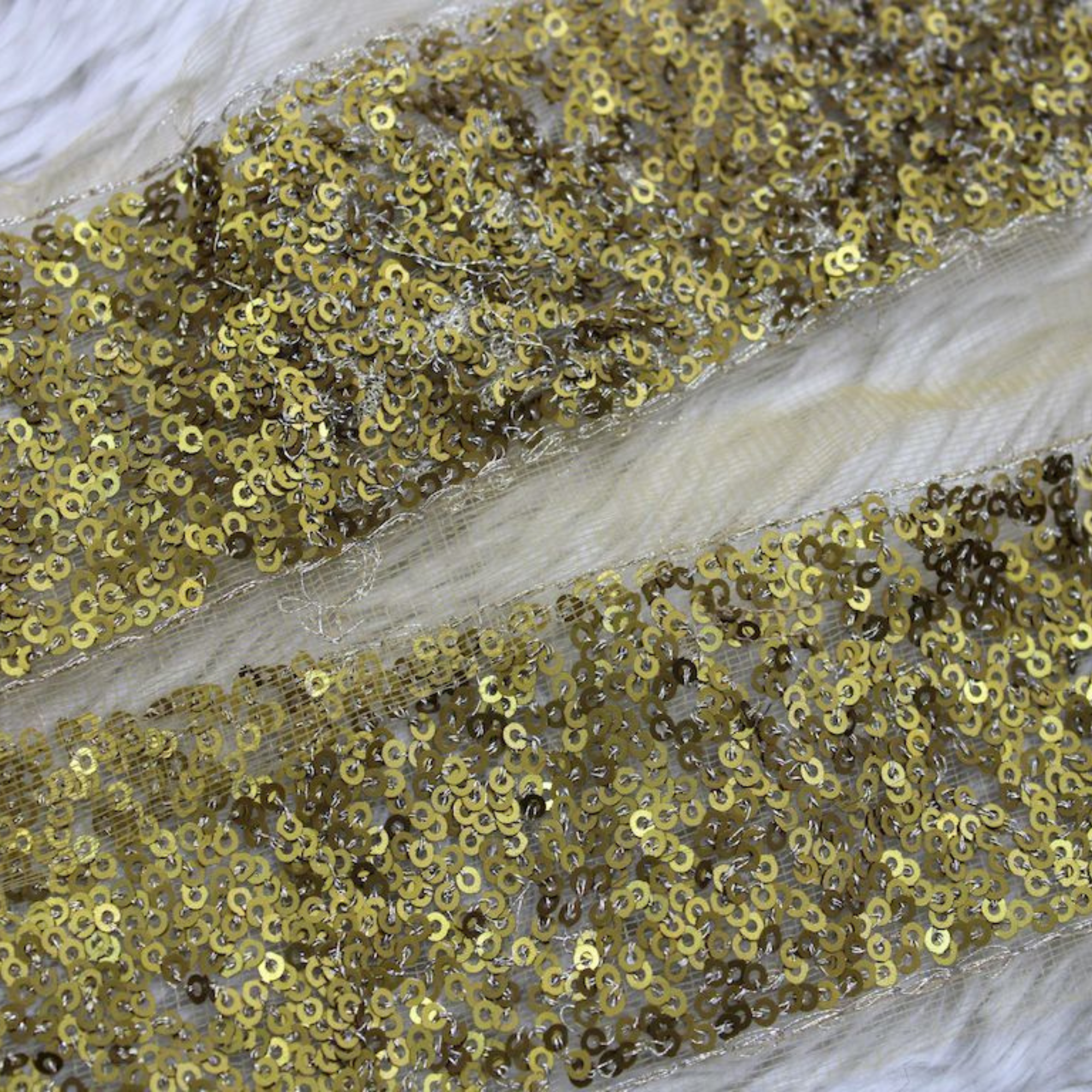 Festive Sequin Couture Lace Border