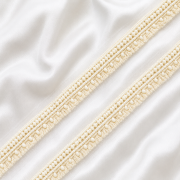 Beaded Net Lace Trim with Textured Edging