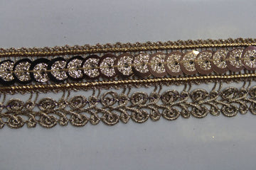 Light Gold Fancy Sequin Lampe Trim