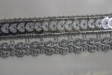 Silver Fancy Sequin Lampe Trim