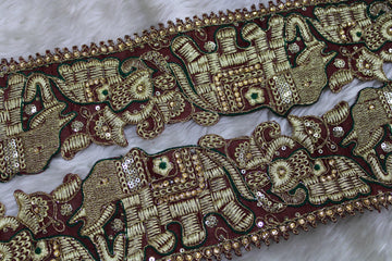 Maroon Elephant Thread Trim