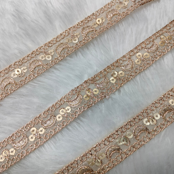 Paisley Sequin Embroidered Lace Trim Border for Ethnic & Designer Wear