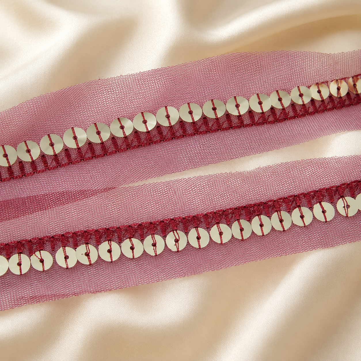 Disc Sequins Net Lace Border