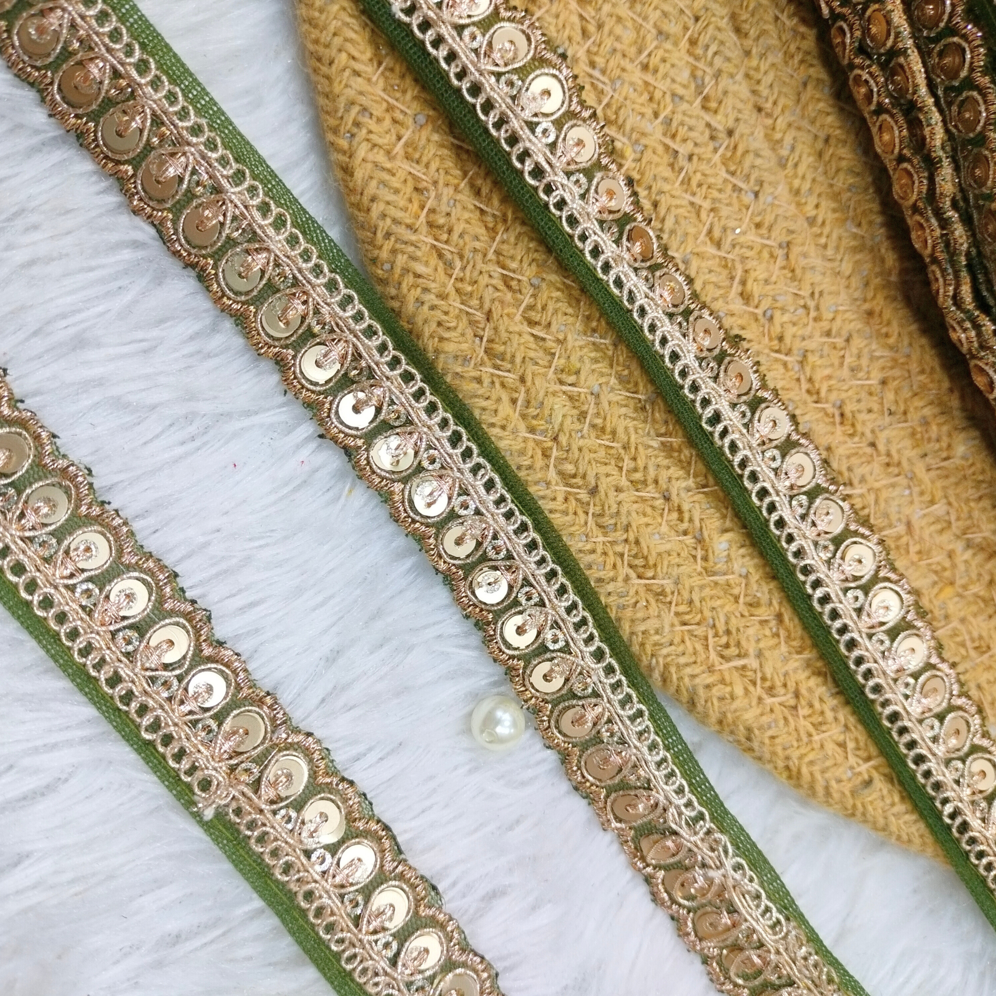 Green Fancy Embellished Trim