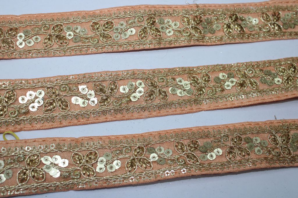 Peach Fancy Zari Trim