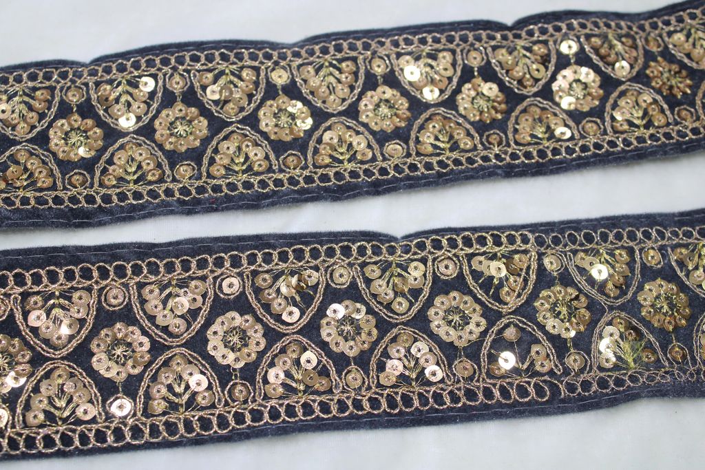 Black Fancy Zari Trim