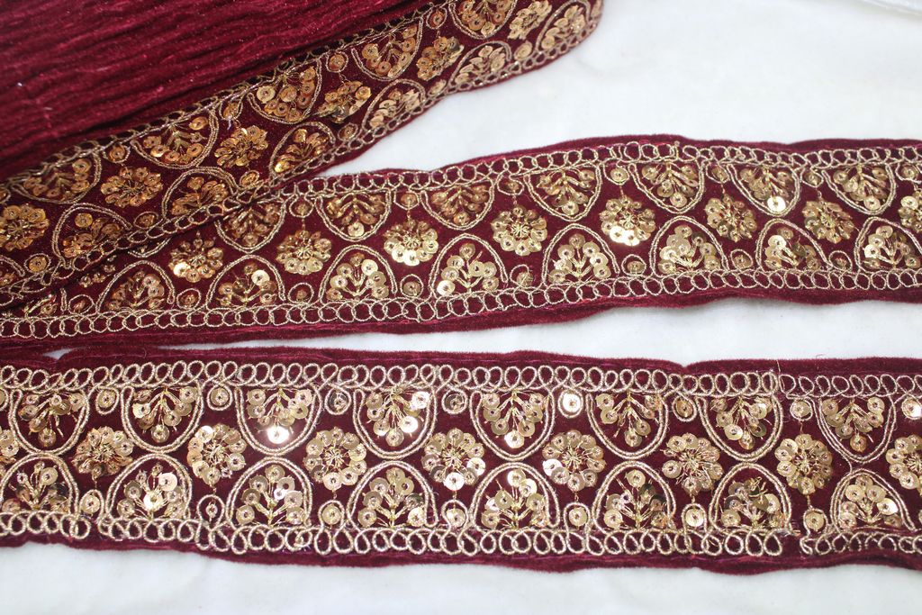 Maroon Fancy Zari Trim