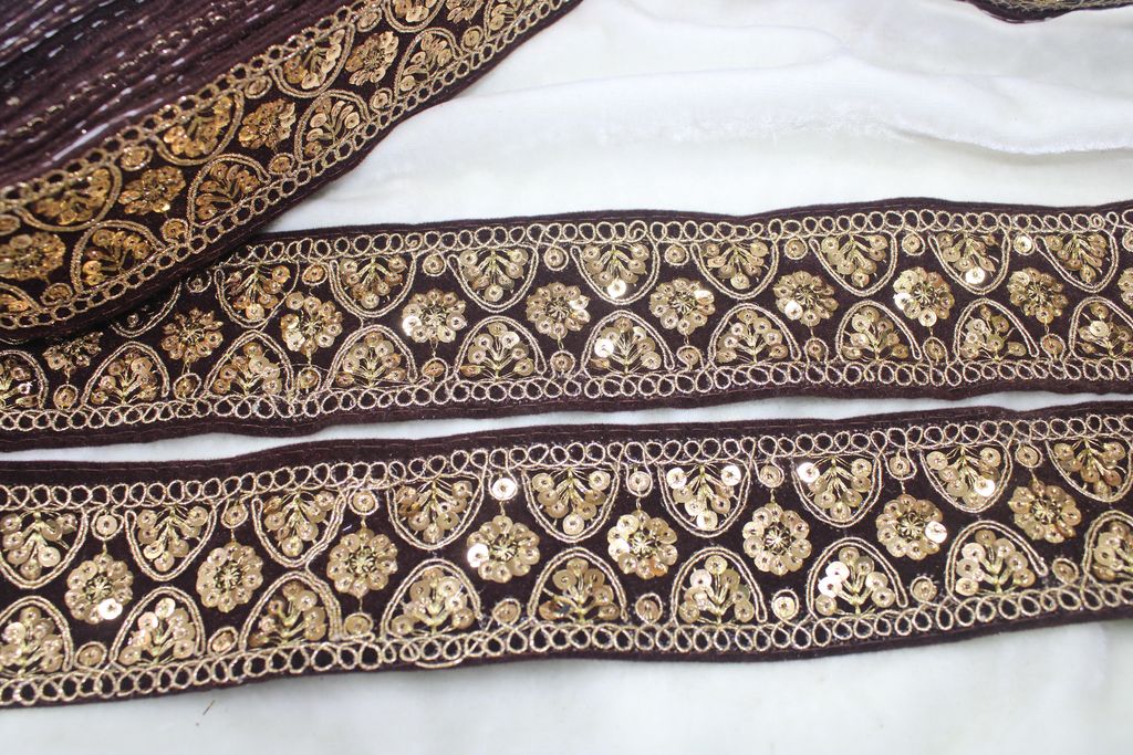 Brown Fancy Zari Trim