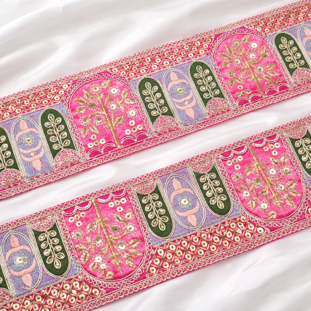 Multicolor Embroidered Designer Lace – Our Knots