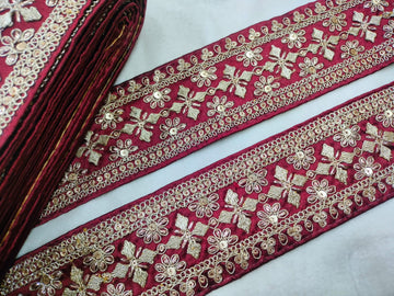 Maroon Fancy Embellished Trim