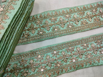 Mint Green Fancy Embellished Trim