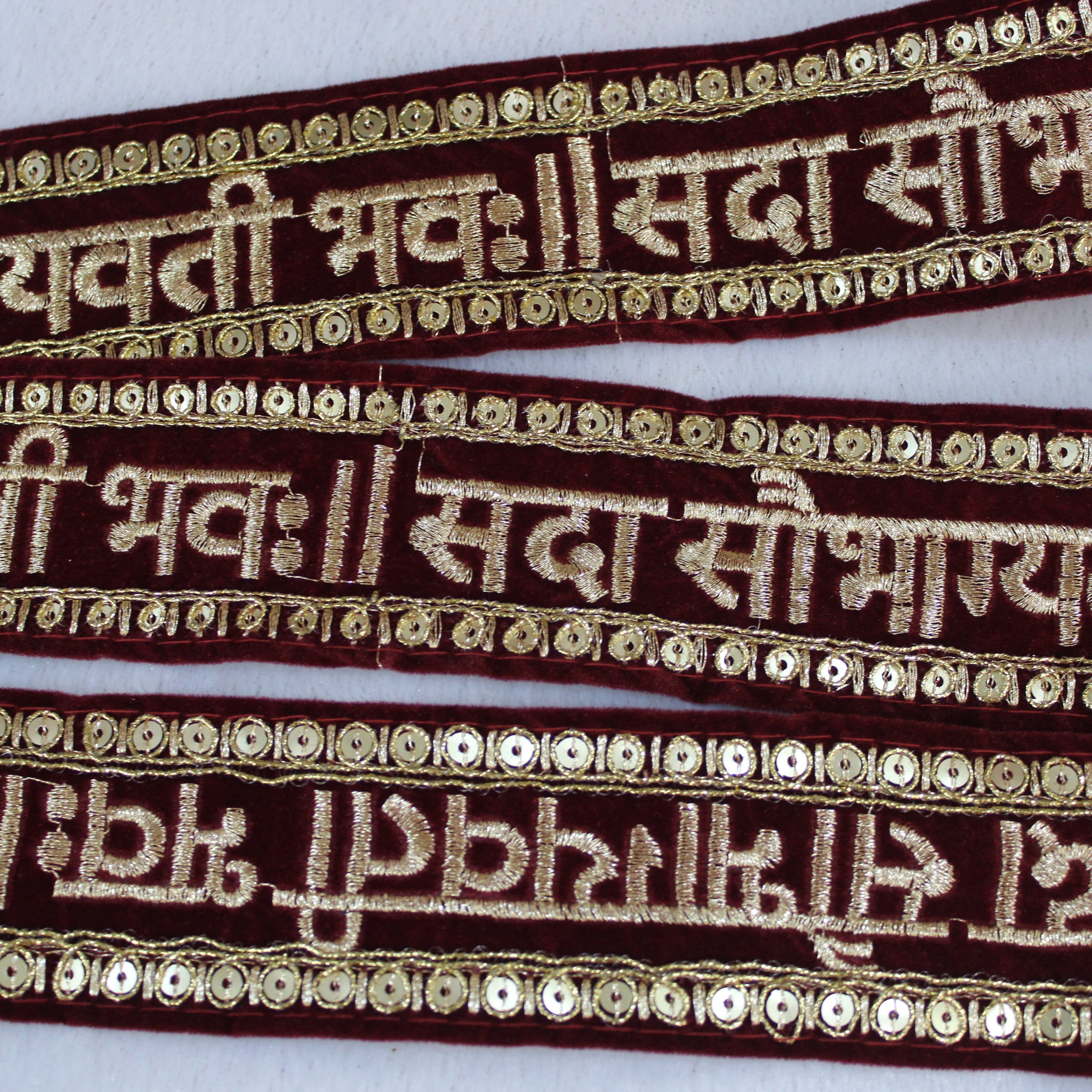 Maroon Traditional Sadasaubhagyavati Work Border