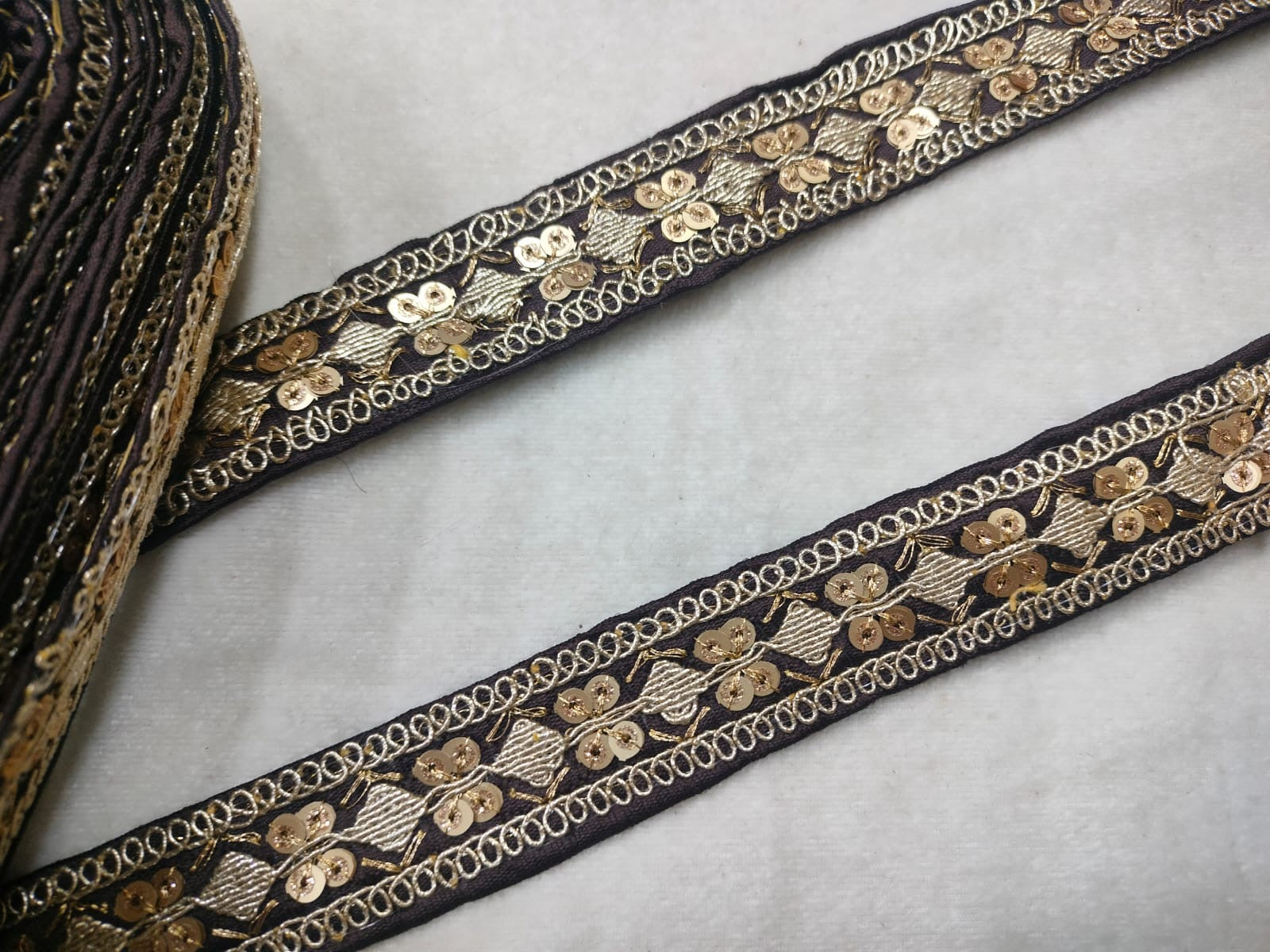 Brown Fancy Embellished Trim