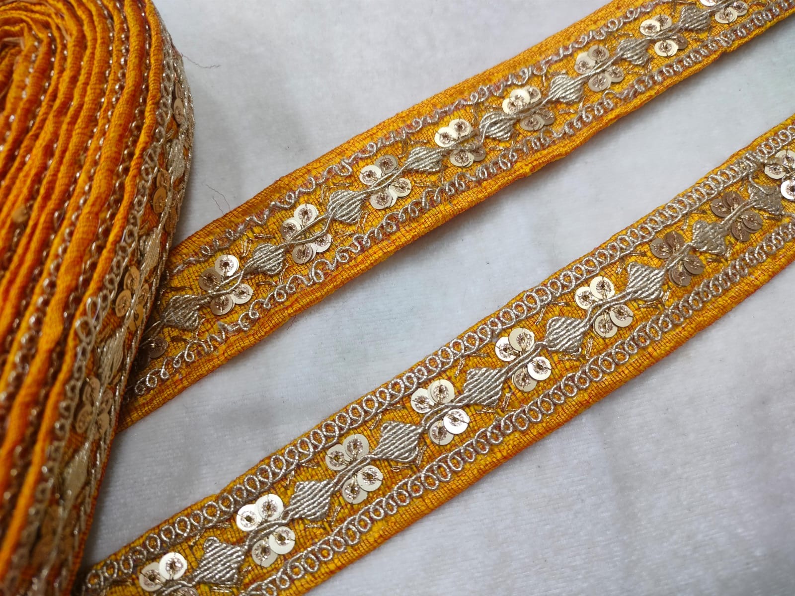 Yellow Fancy Embellished Trim