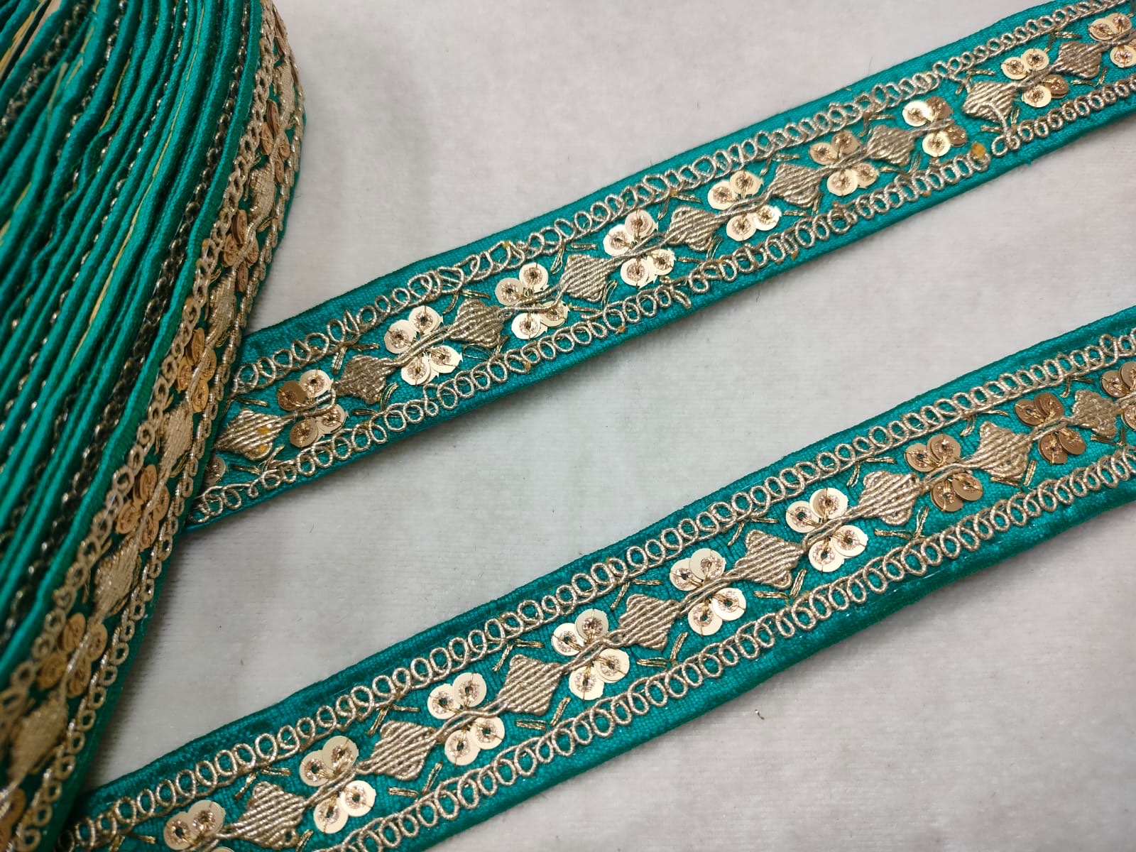 Rama Green Fancy Embellished Trim