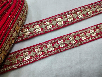 Red Fancy Embellished Trim