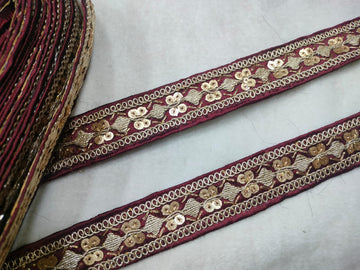 Maroon Fancy Embellished Trim