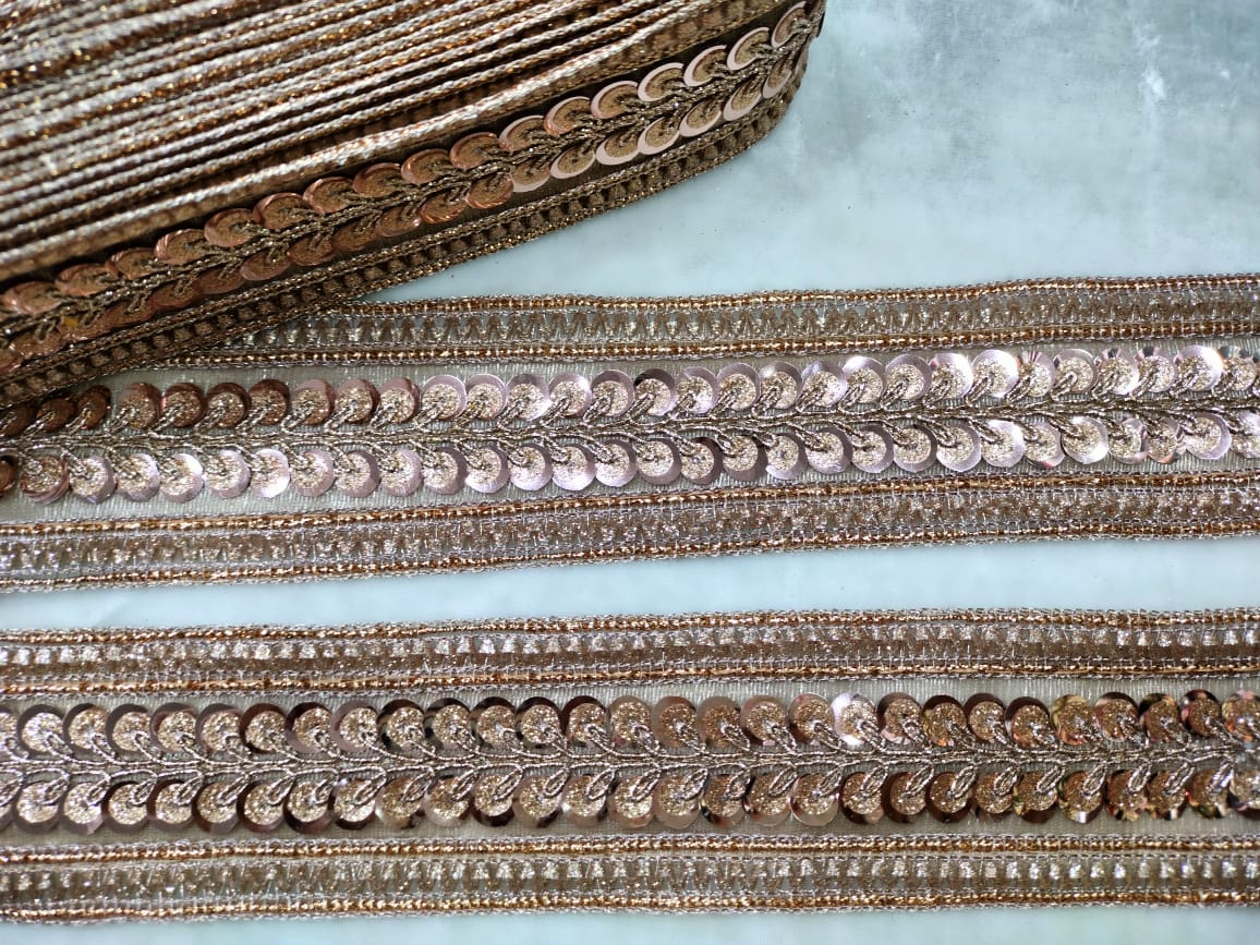 Rose Gold Fancy Sequin Lace