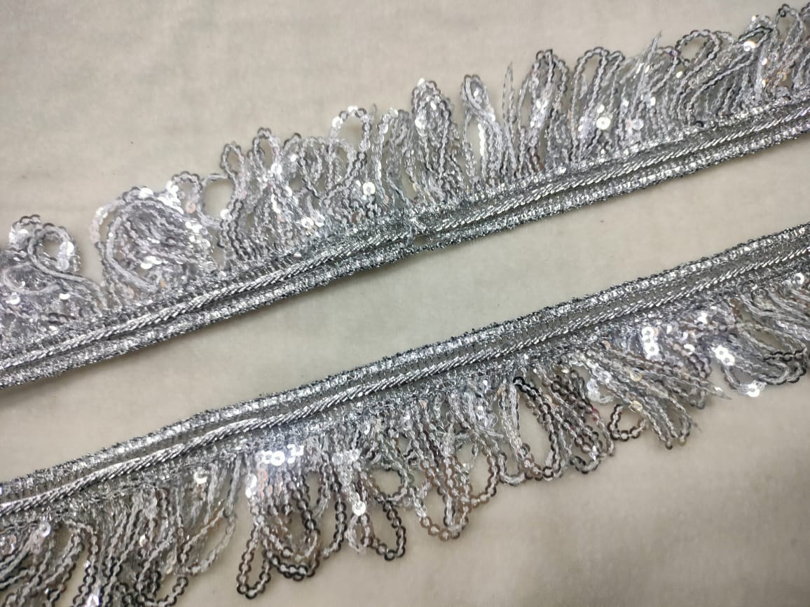 Silver Fancy Embellished Trim