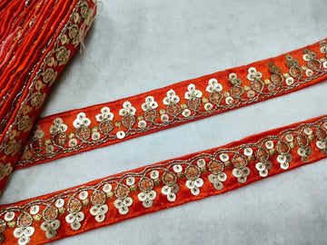 Orange Fancy Sequin Trim