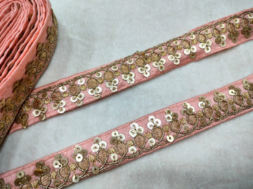 Peach Fancy Sequin Trim