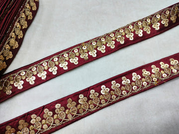 Maroon Fancy Sequin Trim