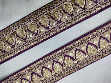 Fancy Purple Sequins Trim