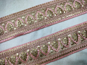 Fancy Light Pink Sequins Trim