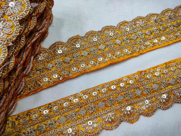 Yellow Fancy Embellished Trim