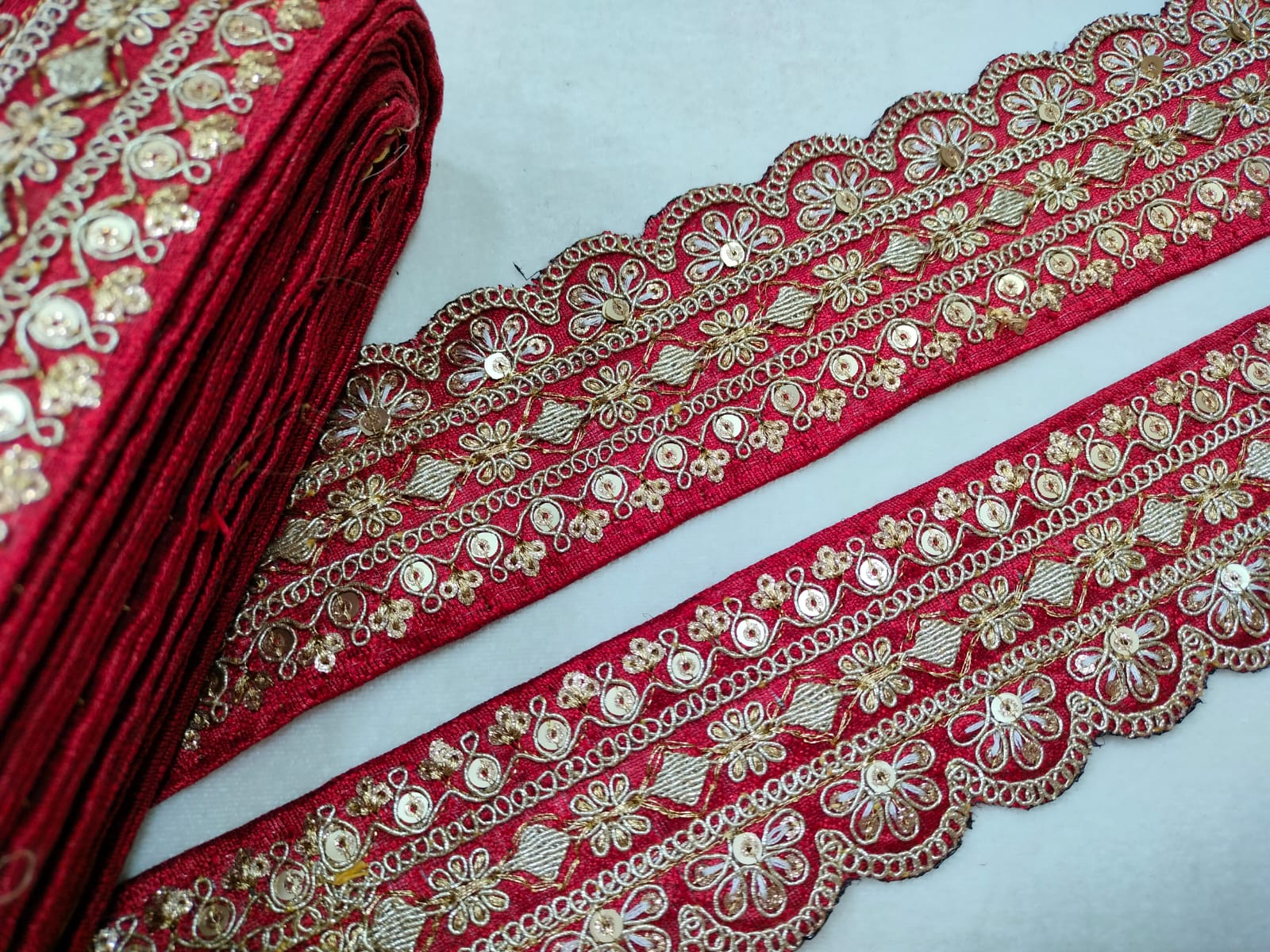 Red Fancy Embellished Trim