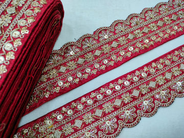 Red Fancy Embellished Trim