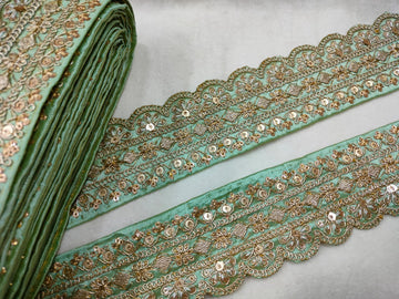 Mint Green Fancy Embellished Trim