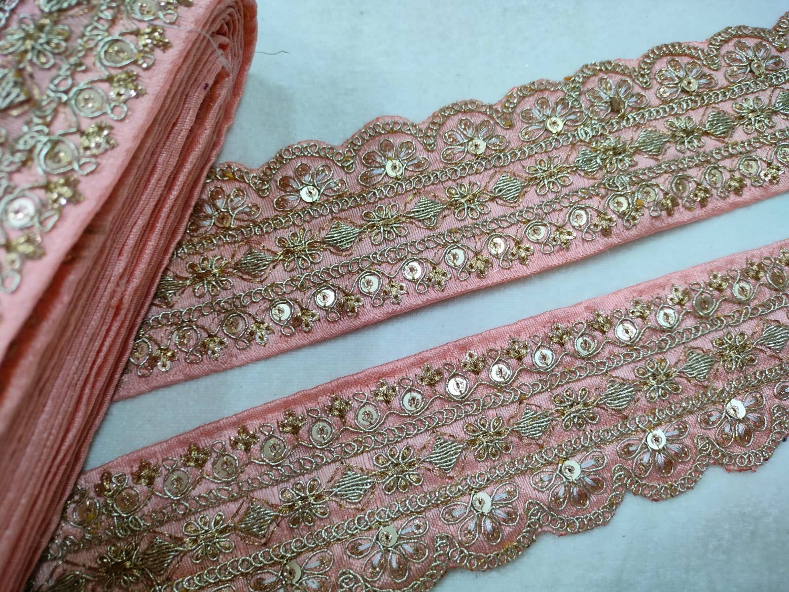 Light Peach Fancy Embellished Trim