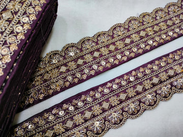 Purple Fancy Embellished Trim